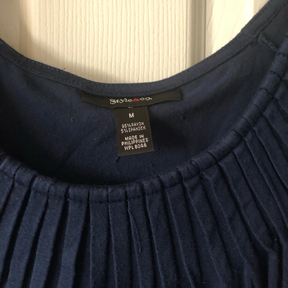 Style & Co navy Blue Blouse M - Picture 3 of 3